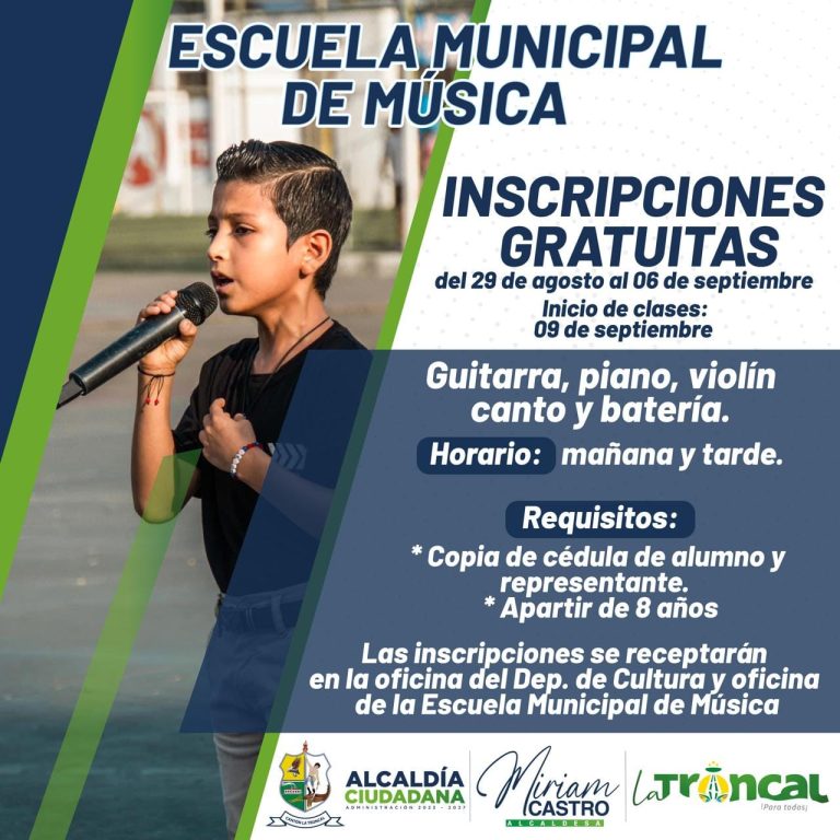 ESCUELA DE MÚSICA – INSCRIPCIONES ABIERTAS
