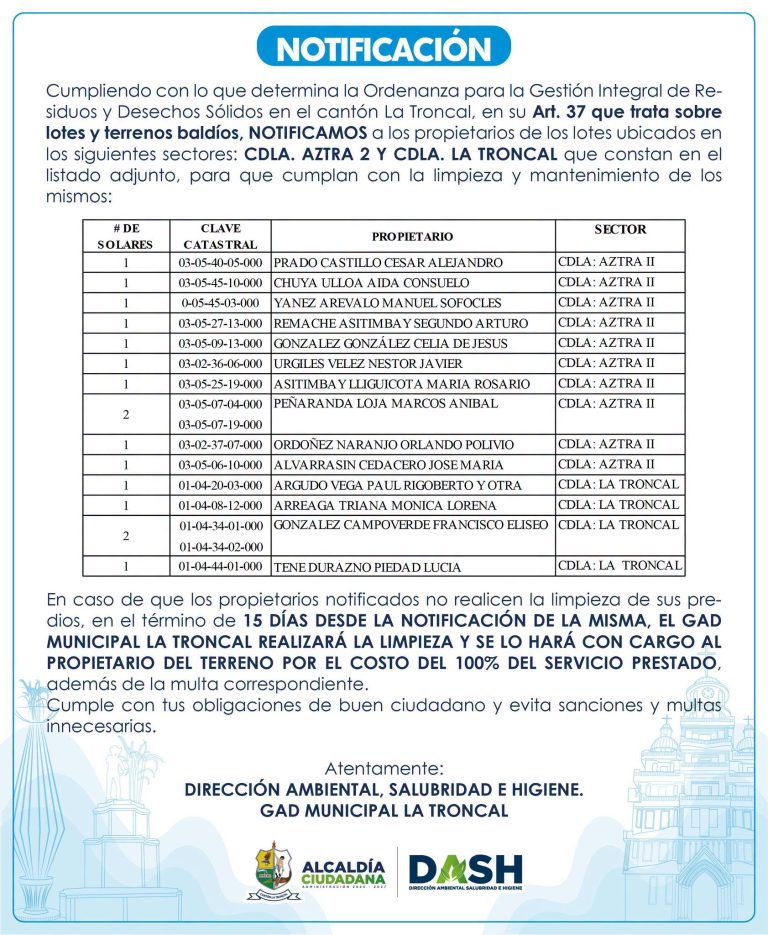 ALCALDÍA CIUDADANA – NOTIFICACIÓN